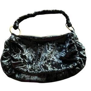 Black Crushed Velvet Purse with Satin lining Boho Gothic Festival
